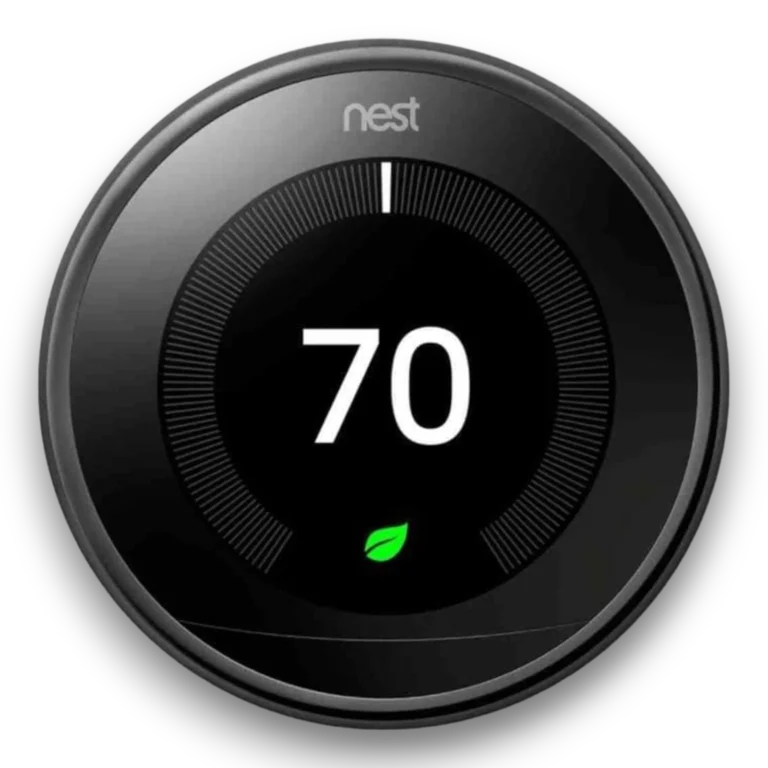 A black Nest 3rd Generation Learning Thermostat