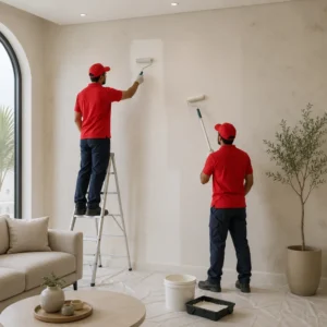 Home painting services Dubai professionals painting modern villa interior walls