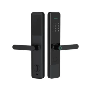 Front and back view of Fingerprint door lock Zeki X1