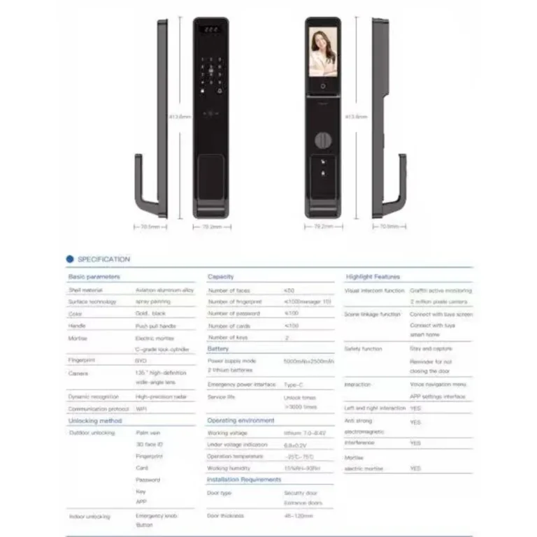 Zeki V8 Smart Door Lock full specifications – smart door lock UAE