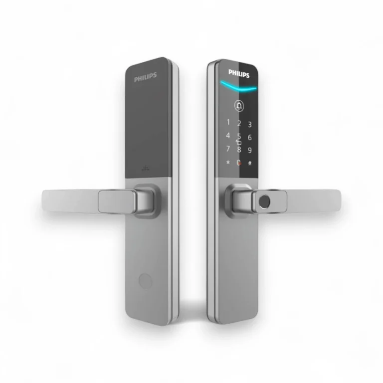 Philips DDL615-5HBS smart door lock front and back panels with LED and keypad