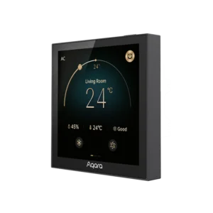 aqara w400 smart thermostat front view with touchscreen