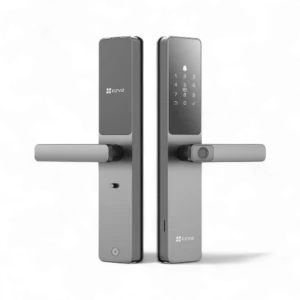 EZVIZ DL05 smart lock front and rear panels in grey aluminum