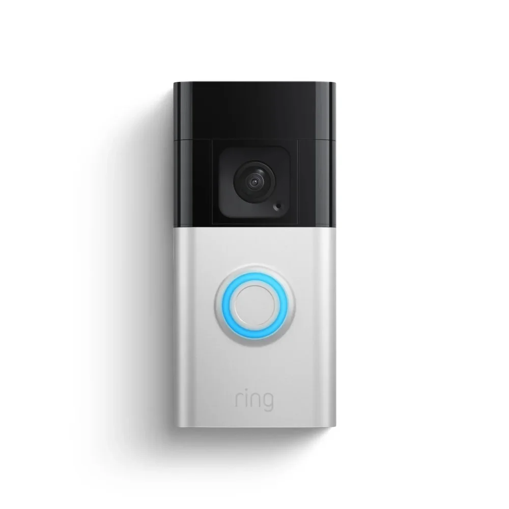 Front view of Battery Video Doorbell Plus featuring HD video and motion detection.