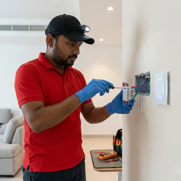 Smart switch installation Dubai by JustCare electrician for modern home automation