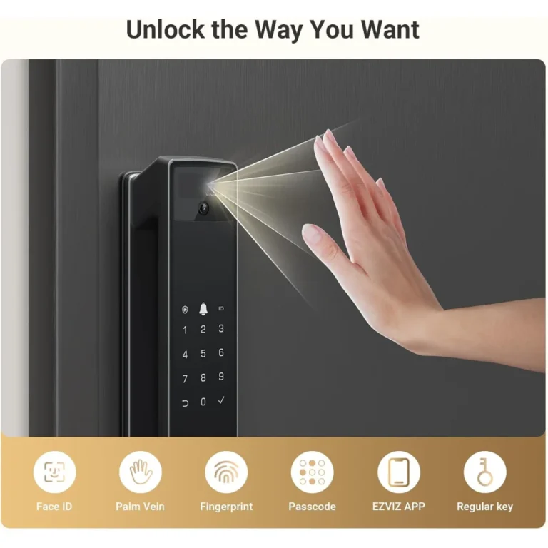 EZVIZ Y3000FVP Plus 8-in-1 smart lock with palm vein fingerprint PIN and app access