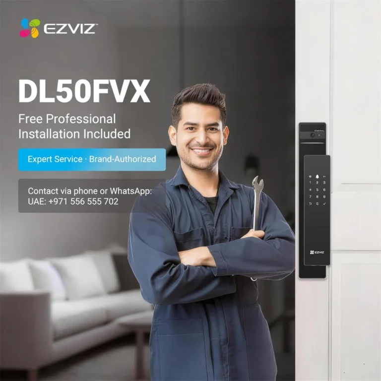 EZVIZ DL50FVX smart lock with professional installation support in Dubai