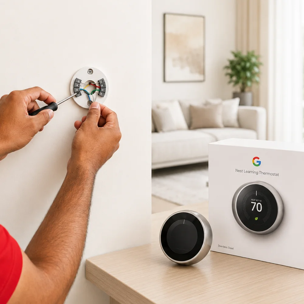 Nest Learning Thermostat 3rd Generation UAE installation with smart thermostat wiring and AC compatibility check